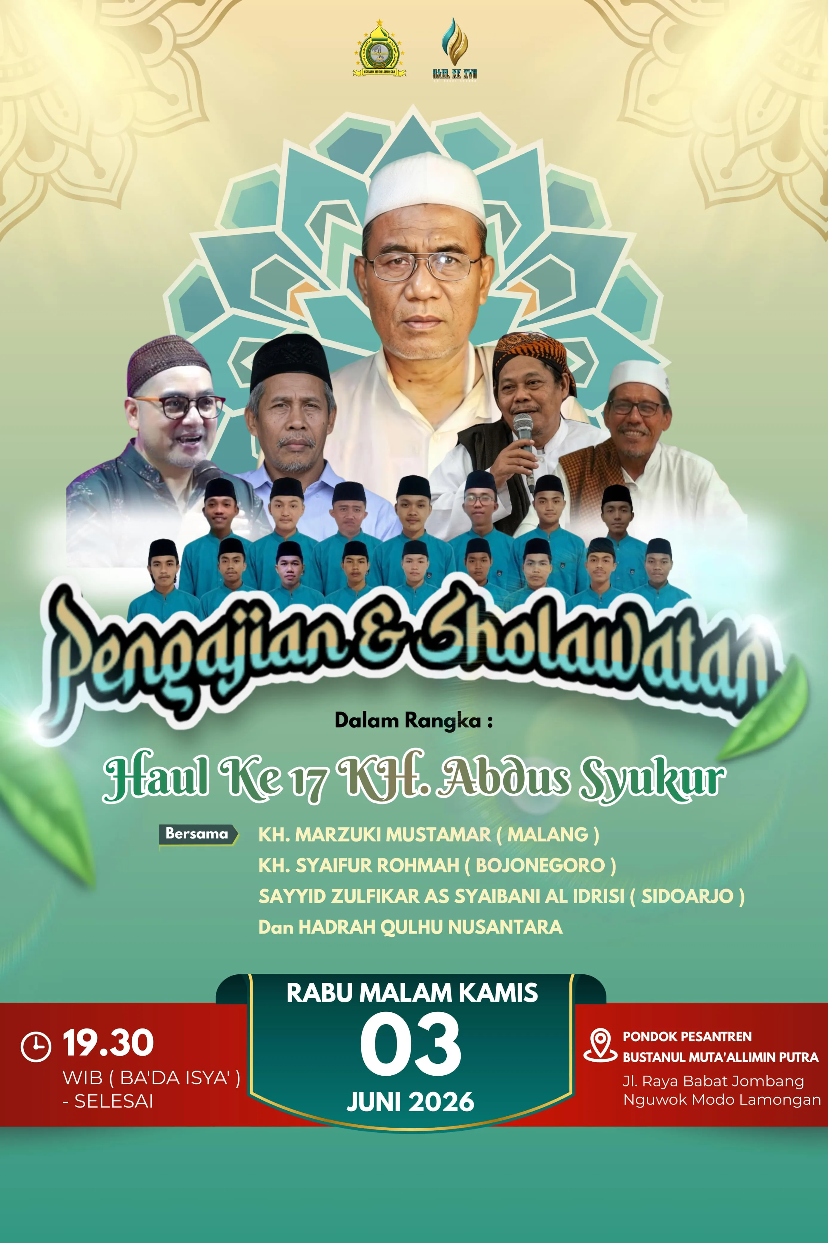 Pengajian dan Sholawatan Haul ke-17 KH. Abdus Syukur Digelar di Lamongan